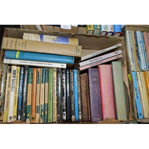 413 - SIX BOXES OF BOOKS, containing a collection of approximately 205 titles in paperback and hardback fo... 