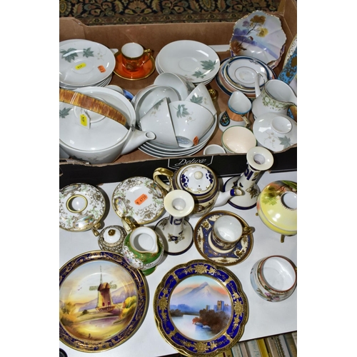 414 - A BOX AND LOOSE OF NORITAKE PORCELAIN, ETC, including a 'Cook 'n Serve Wild Ivy' pattern part tea se... 