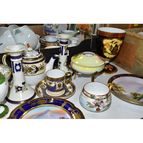 414 - A BOX AND LOOSE OF NORITAKE PORCELAIN, ETC, including a 'Cook 'n Serve Wild Ivy' pattern part tea se... 