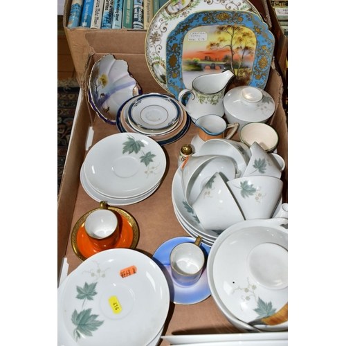 414 - A BOX AND LOOSE OF NORITAKE PORCELAIN, ETC, including a 'Cook 'n Serve Wild Ivy' pattern part tea se... 