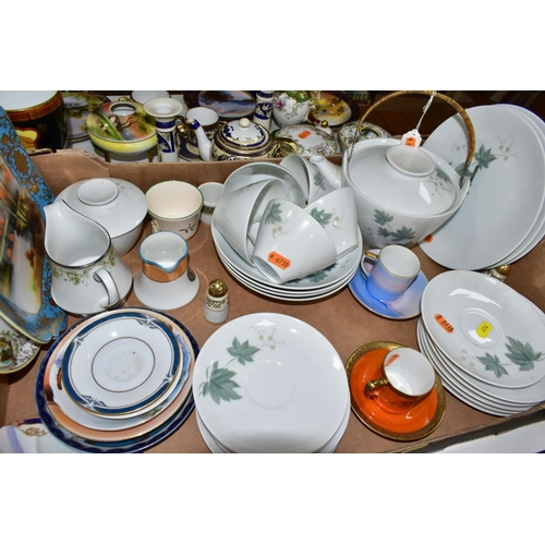 414 - A BOX AND LOOSE OF NORITAKE PORCELAIN, ETC, including a 'Cook 'n Serve Wild Ivy' pattern part tea se... 