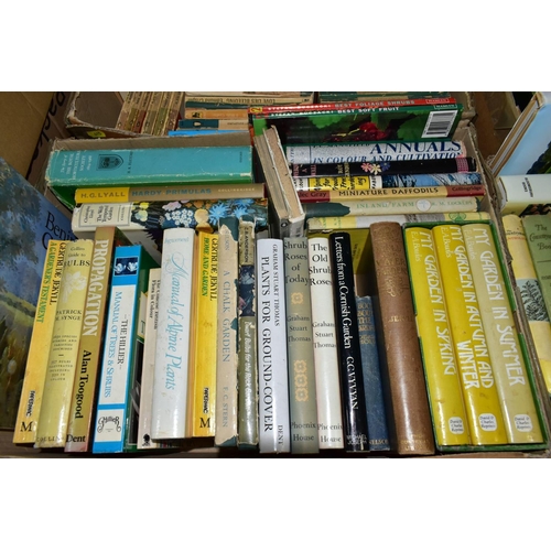 415 - SIX BOXES OF BOOKS, containing a collection of approximately 215 titles in paperback and hardback fo... 