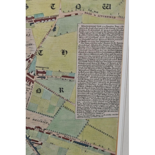 416 - A MAP TITLED 'A PLAN OF WOLVERHAMPTON SURVEYED IN MDCCL / 1750', engraved by Thomas Jefferys geograp... 