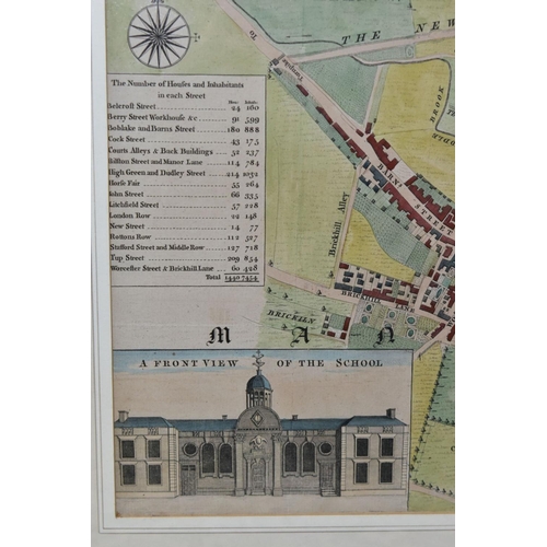 416 - A MAP TITLED 'A PLAN OF WOLVERHAMPTON SURVEYED IN MDCCL / 1750', engraved by Thomas Jefferys geograp... 