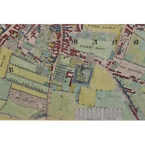 416 - A MAP TITLED 'A PLAN OF WOLVERHAMPTON SURVEYED IN MDCCL / 1750', engraved by Thomas Jefferys geograp... 