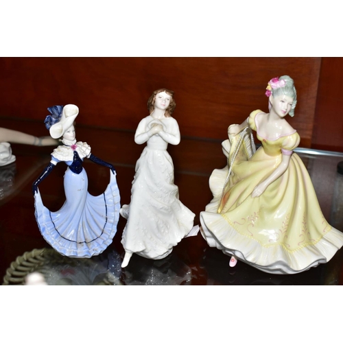 419 - FOUR ROYAL DOULTON AND FIVE COALPORT LADIES, the Royal Doulton comprising 'Pretty Ladies - Ninette' ... 