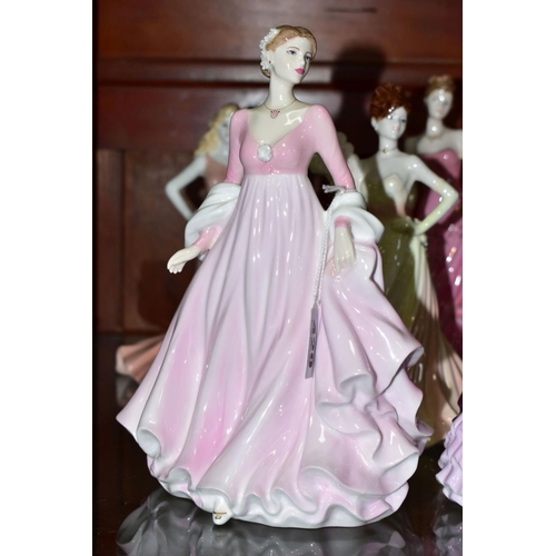 429 - FIVE COALPORT LADY FIGURES, comprising 'Perfect Moment' limited edition no. 650/7500, sculpted by J ... 