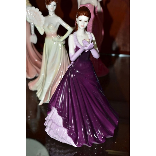 429 - FIVE COALPORT LADY FIGURES, comprising 'Perfect Moment' limited edition no. 650/7500, sculpted by J ... 