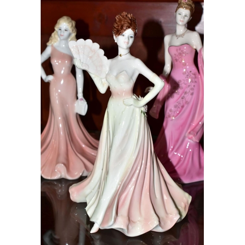 429 - FIVE COALPORT LADY FIGURES, comprising 'Perfect Moment' limited edition no. 650/7500, sculpted by J ... 