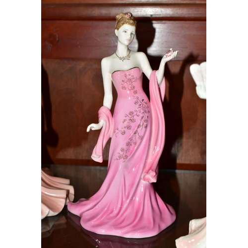 429 - FIVE COALPORT LADY FIGURES, comprising 'Perfect Moment' limited edition no. 650/7500, sculpted by J ... 