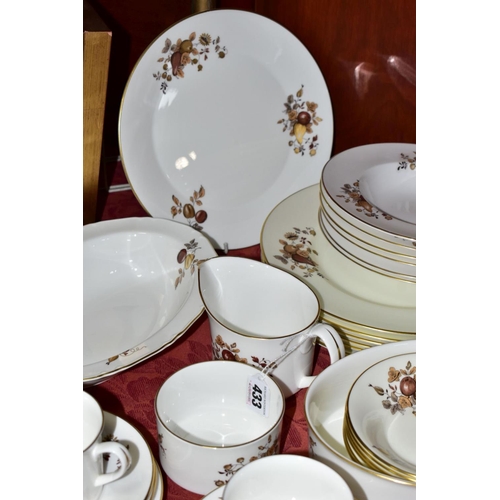 433 - A THIRTY SEVEN PIECE ROYAL WORCESTER 'GOLDEN HARVEST' DINNER SERVICE, comprising six dinner plates, ... 