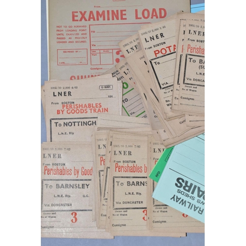 439 - RAILWAY WAGON LABELS, over three hundred labels (mostly uncompleted) the majority from LNER and cove... 