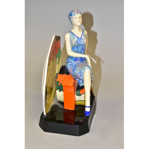 443 - A LIMITED EDITION KEVIN FRANCIS CERAMICS 'TEA WITH CLARICE CLIFF' FIGURINE, with printed marks and p... 