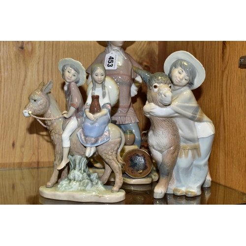 453 - THREE LLADRO FIGURE/GROUPS, comprising Ceramic Seller No5080, designed by Juan Huerta 1980, retired ... 