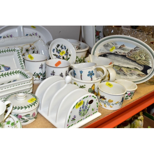 463 - A QUANTITY OF PORTMEIRION TABLEWARE, mostly 'Botanic Garden' to include three serving dishes, eight ... 