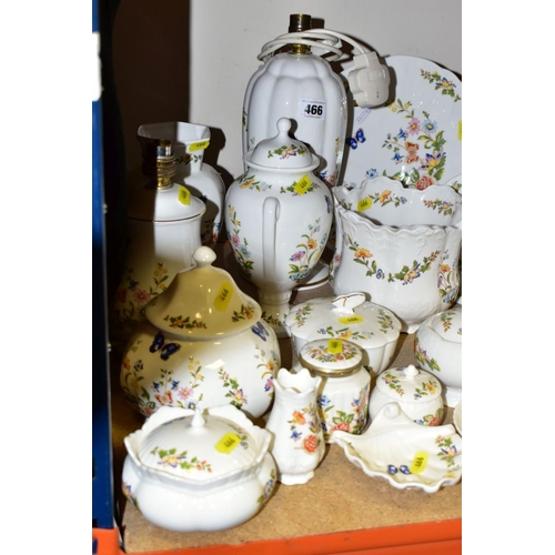 466 - A QUANTITY OF AYNSLEY 'COTTAGE GARDEN' GIFTWARE, comprising of two lamp bases height to the metal 31... 