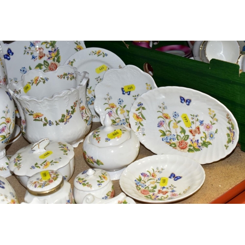 466 - A QUANTITY OF AYNSLEY 'COTTAGE GARDEN' GIFTWARE, comprising of two lamp bases height to the metal 31... 