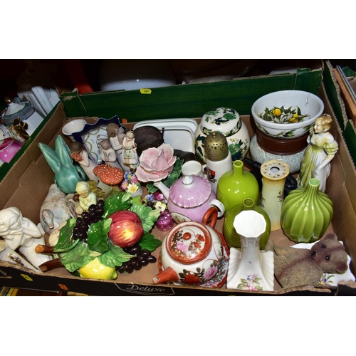 467 - SEVEN BOXES OF MIXED CERAMICS AND GLASSWARE, comprising a Mason's ginger jar, a Sylvac bunny (Repair... 