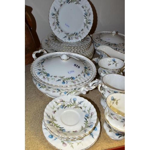 474 - A ROYAL ALBERT 'BRIGADOON' PART DINNER SET, comprising of  two covered tureens, sauceboat and stand,... 