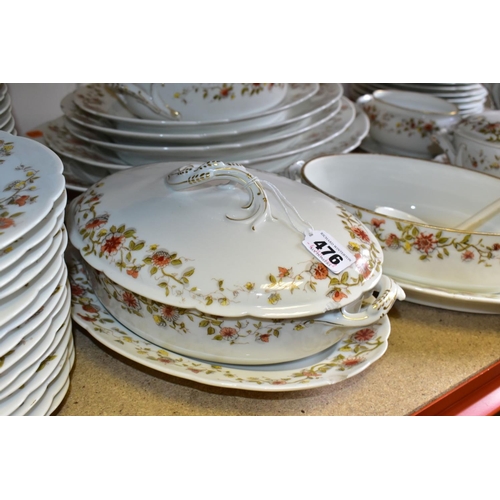 476 - A LIMOGES 'HAVILAND & CO' DINNER SERVICE, comprising ten soup dishes (two chipped), thirty one plate... 