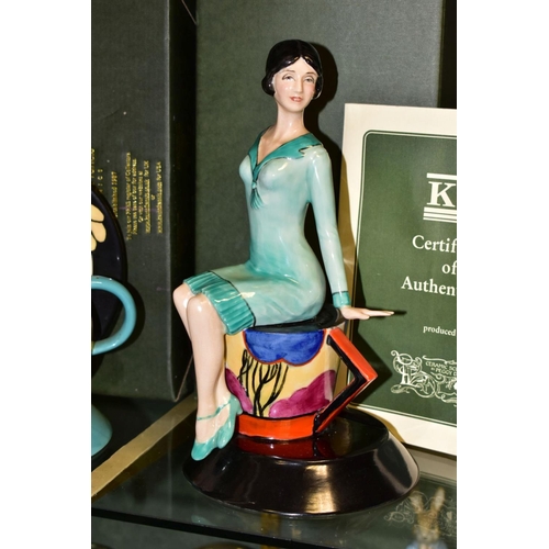 501 - TWO BOXED LIMITED EDITION KEVIN FRANCIS CERAMICS FIGURINES, by Andy Moss, 'Young Clarice Cliff - Ren... 