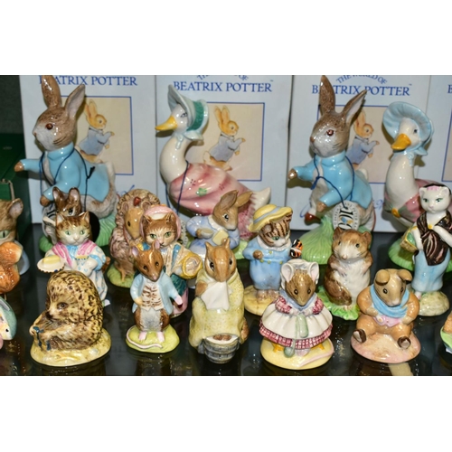 506 - A QUANTITY OF BOXED AND UNBOXED BESWICK BEATRIX POTTER FIGURES, thirty five pieces, comprising two b... 