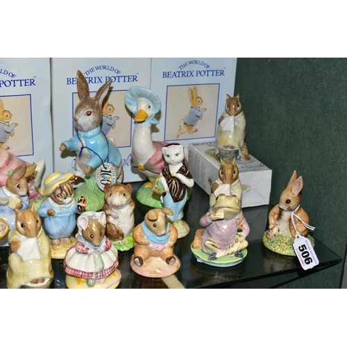 506 - A QUANTITY OF BOXED AND UNBOXED BESWICK BEATRIX POTTER FIGURES, thirty five pieces, comprising two b... 