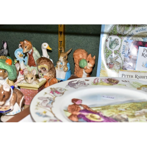 507 - A GROUP OF ROYAL ALBERT BEATRIX POTTER FIGURES, FIRST DAY COVERS, ETC, to include the following figu... 