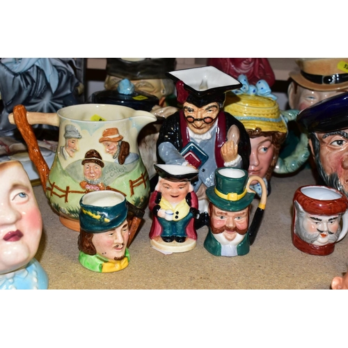 536 - A GROUP OF CERAMIC TOBY JUGS, AND CHARACTER JUGS, together with six miniature character jugs and two... 