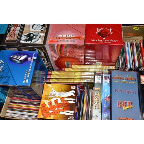 540 - FOUR BOXES AND ONE CARRYCASE OF RECORDS AND CDS, to include over eighty singles including Jackie Wil... 