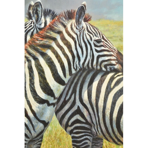 388 - TONY FORREST (BRITISH 1961) 'NEAREST AND DEAREST', a signed limited edition print of zebras 51/195, ... 