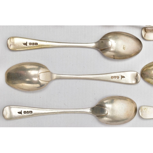 128 - ASSORTED 19TH AND 20TH CENTURY SILVER FLATWARE a bright cut desert fork and spoon set, the spoon old... 