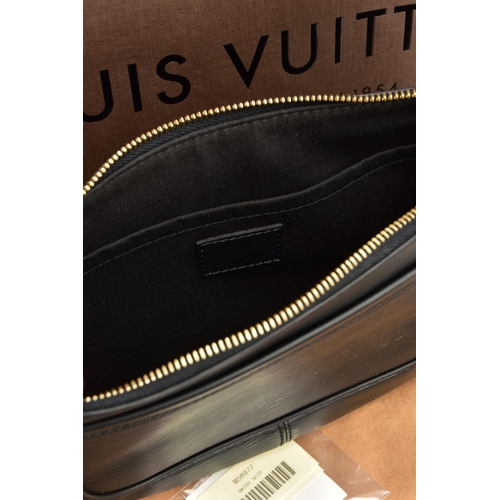 135 - A BOXED LOUIS VUITTON M58972 LADIES 'MATSY' BLACK EPI LEATHER SHOULDER BAG,  black fabric lined, hei... 