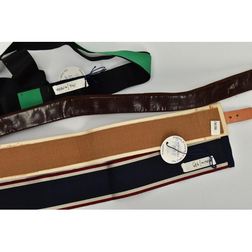 137 - DUKE & DUCHESS OF WINDSOR INTEREST, five fabric and suede belts, in a variety of styles and colours,... 