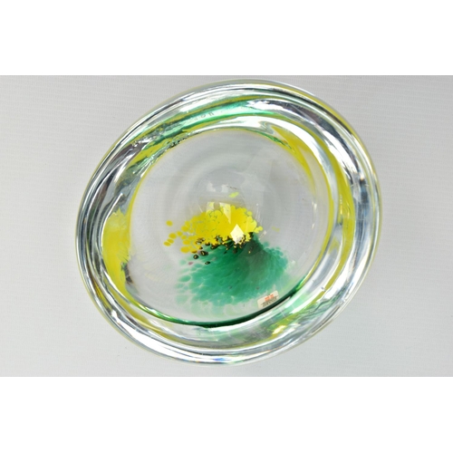 147 - PER LUTKIN (1916-1998) FOR HOLMEGAARD, A GRAAL GLASS BOWL, yellow and green cased in clear glass, in... 