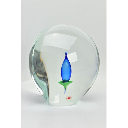 151 - A BERANEK GLASS 'CALLA LILLY' PAPERWEIGHT, hand made in the Czech republic, approximate size 20cm (C... 