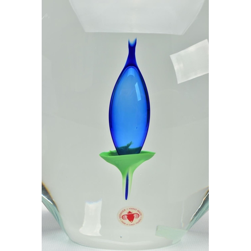 151 - A BERANEK GLASS 'CALLA LILLY' PAPERWEIGHT, hand made in the Czech republic, approximate size 20cm (C... 