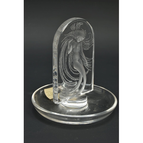 174 - LALIQUE, 'NIAIDE'' A CLEAR GLASS PINTRAY, depicting a mermaid figure, relief moulded on the obverse,... 