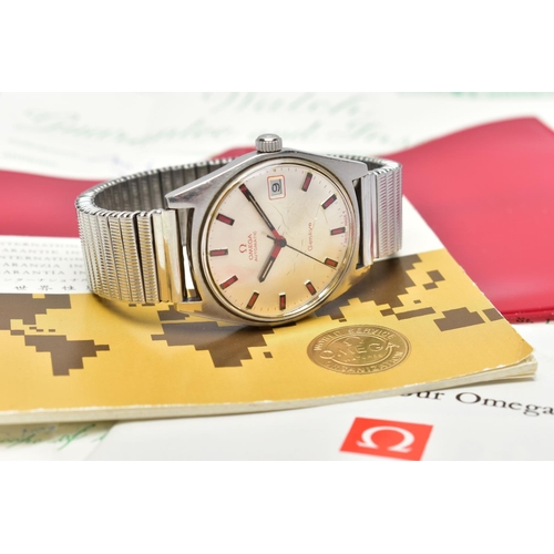 25 - A STAINLESS STEEL 'OMEGA' AUTOMATIC WRISTWATCH, model number 166.041, automatic movement cal. 565, m... 