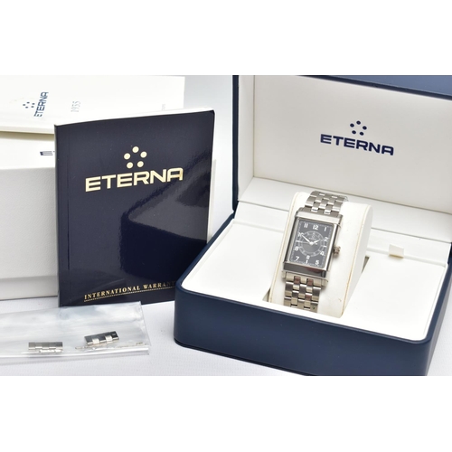 31 - AN ETERNA 'ETERNAMATIC' WRISTWATCH, the rectangular black dial with luminescent Arabic numerals, whi... 