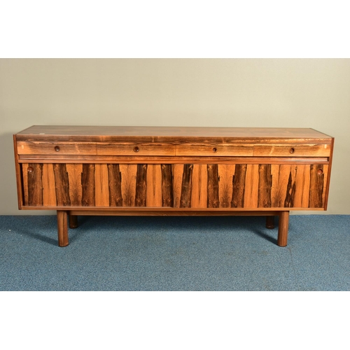 347 - ROBERT HERITAGE (BRITISH 1927-) FOR ARCHIE SHINE, A 1960'S ROSEWOOD SIDEBOARD, the four drawers with... 