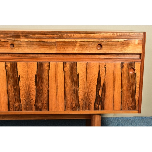 347 - ROBERT HERITAGE (BRITISH 1927-) FOR ARCHIE SHINE, A 1960'S ROSEWOOD SIDEBOARD, the four drawers with... 