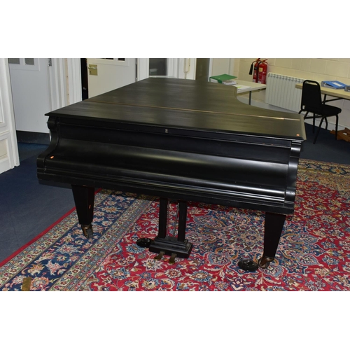 352 - C BECHSTEIN, BERLIN (c1874) AN EBONISED SEMI-CONCERT GRAND PIANO, the lid with locking knob, enclosi... 