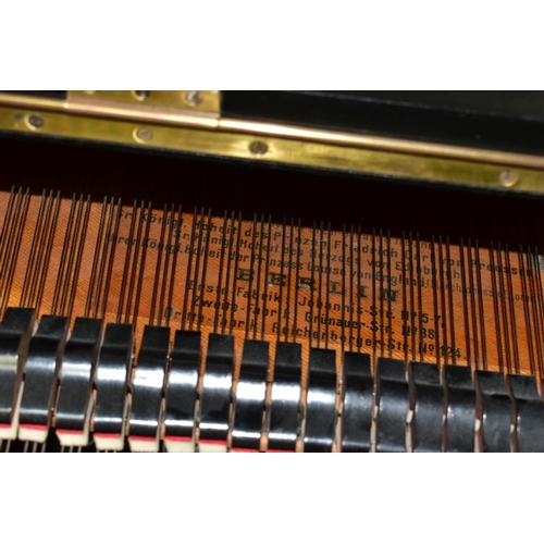 352 - C BECHSTEIN, BERLIN (c1874) AN EBONISED SEMI-CONCERT GRAND PIANO, the lid with locking knob, enclosi... 