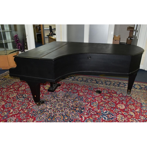 352 - C BECHSTEIN, BERLIN (c1874) AN EBONISED SEMI-CONCERT GRAND PIANO, the lid with locking knob, enclosi... 