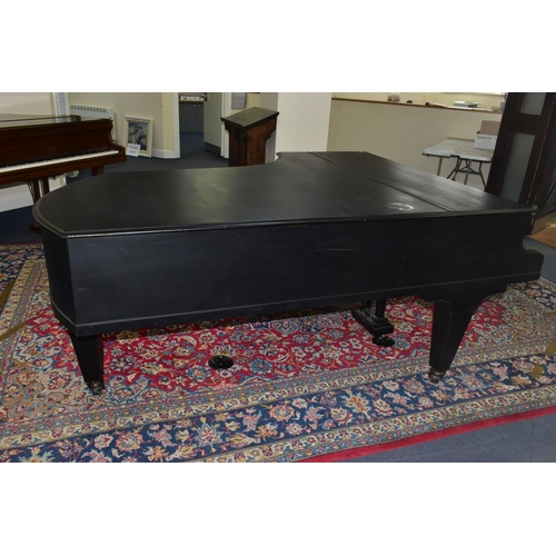 352 - C BECHSTEIN, BERLIN (c1874) AN EBONISED SEMI-CONCERT GRAND PIANO, the lid with locking knob, enclosi... 