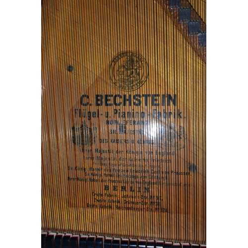 352 - C BECHSTEIN, BERLIN (c1874) AN EBONISED SEMI-CONCERT GRAND PIANO, the lid with locking knob, enclosi... 