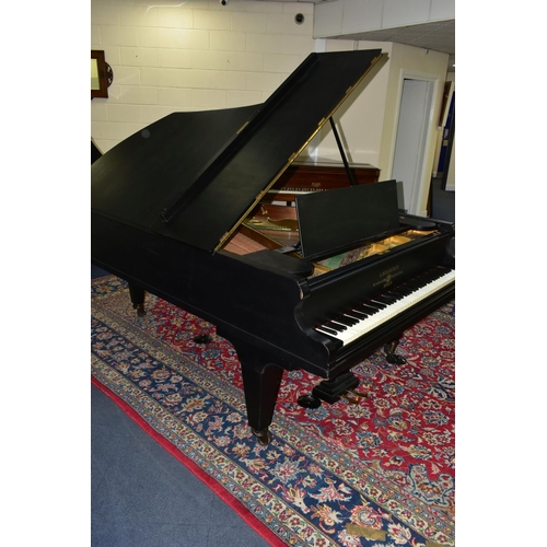 352 - C BECHSTEIN, BERLIN (c1874) AN EBONISED SEMI-CONCERT GRAND PIANO, the lid with locking knob, enclosi... 