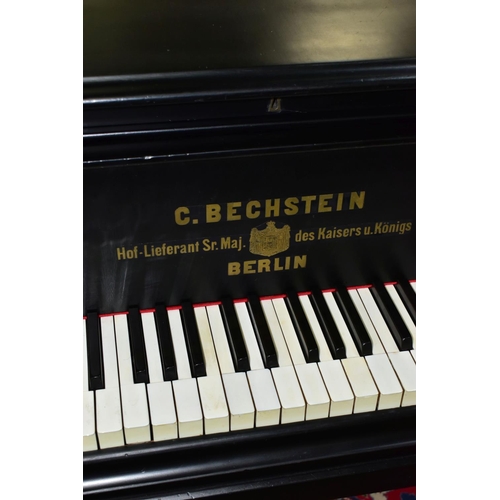 352 - C BECHSTEIN, BERLIN (c1874) AN EBONISED SEMI-CONCERT GRAND PIANO, the lid with locking knob, enclosi... 