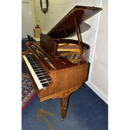 353 - ALLISON OF LONDON, A MAHOGANY PETITE BABY GRAND PIANO, serial number unknown, supplied by Harrods of... 